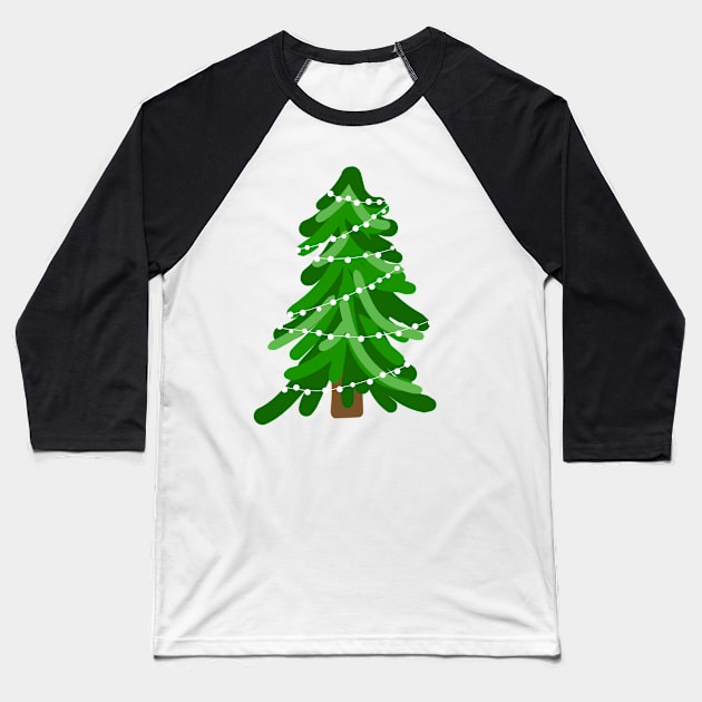 Christmas Tree Doodle Baseball T-Shirt by CarolineTherese